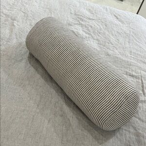 Elegant Cream Striped Bolster Pillow